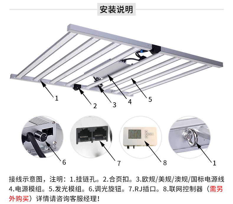 全光谱折叠led八爪鱼植物生长灯插图5